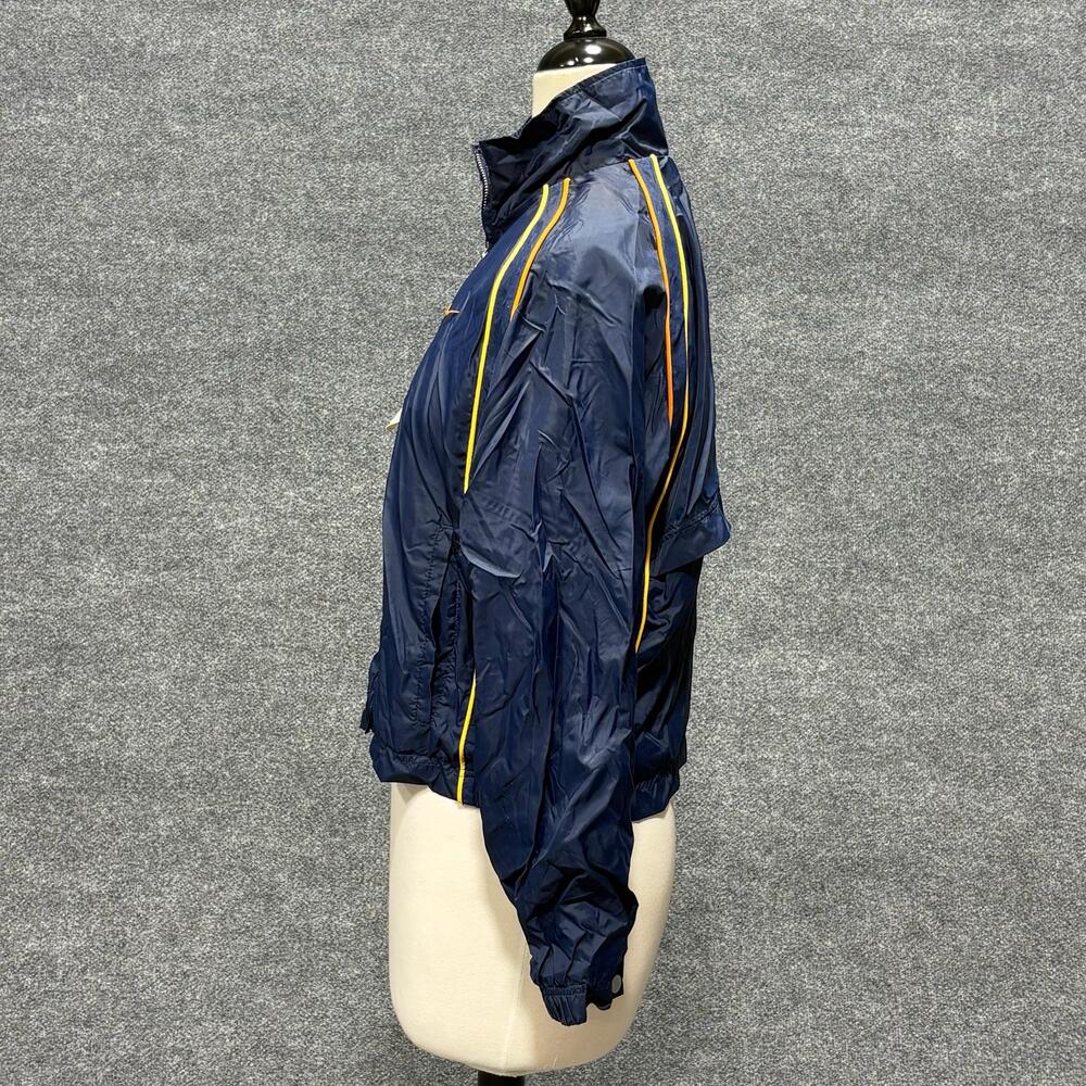 Nike Jacket Womens Blue Full Zip Windbreaker Mesh Lined Yellow Piping NOS Y2K - Picture 4 of 16